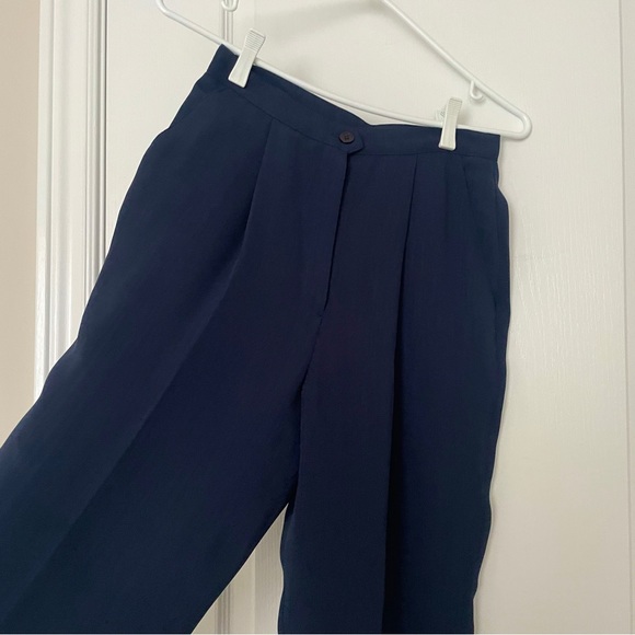 Vintage high waisted navy blue pleated pants made in Canada - Picture 1 of 11